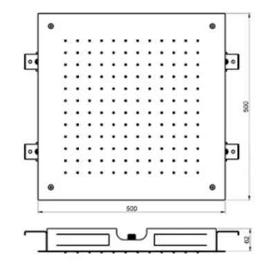 SB Square regendouche inbouw 500x500mm Geborsteld Messing PVD