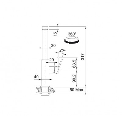 Franke massief rvs Keukenkraan Mythos met draaibare uitloop inox 115.0547.852