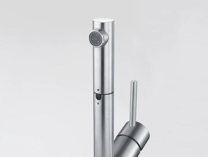 Franke Orbit massief rvs lage Keukenkraan met uittrekbare uitloop inox 115.0569.461