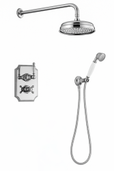 PB classic nostalgische klassieke inbouw doucheset chroom met handdouche en regendouche 225mm 1208953841