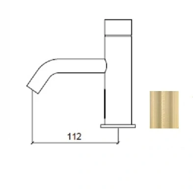 Waterevolution Flow elektronische wastafelkraan infrarood op batterijen light gold 1208953937