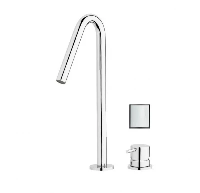 Waterevolution Flow 2-gats wastafelkraan wit met hoge V 120mm uitloop T1122VBR