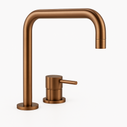 Waterevolution Flow 2-gats wastafelkraan PVD Geborsteld Koper T112HCPE