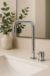 Waterevolution Flow 2-gats wastafelkraan hoge uitloop 222 chroom T122H01