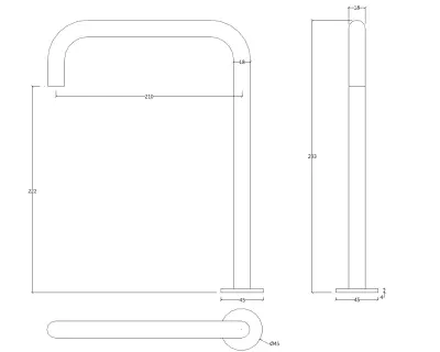 Waterevolution Flow 2-gats wastafelkraan hoge uitloop 222 chroom T122H01