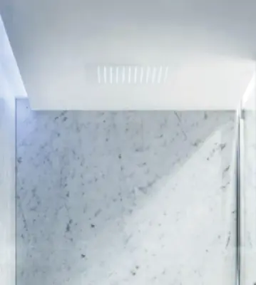 SB Rubinetterie mat wit corian solid surface inbouw ronde regendouche plafonddouchekop 30 cm 1208954156