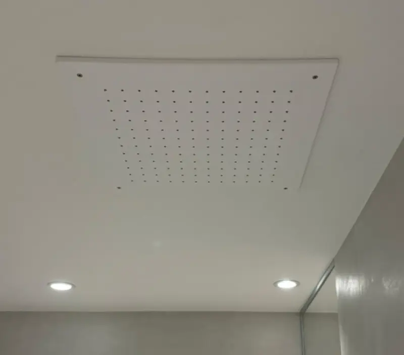 SB Rubinetterie mat wit corian solid surface inbouw ronde regendouche plafonddouchekop 30 cm 1208954156