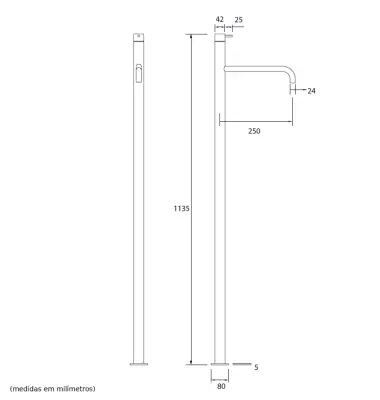 Waterevolution Flow vrijstaande wastafelkraan PVD Gun Metal T113GME
