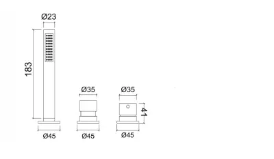 Waterevolution Flow 3-gats Badmengkraan voor Badrandmontage RVS T138SBIE