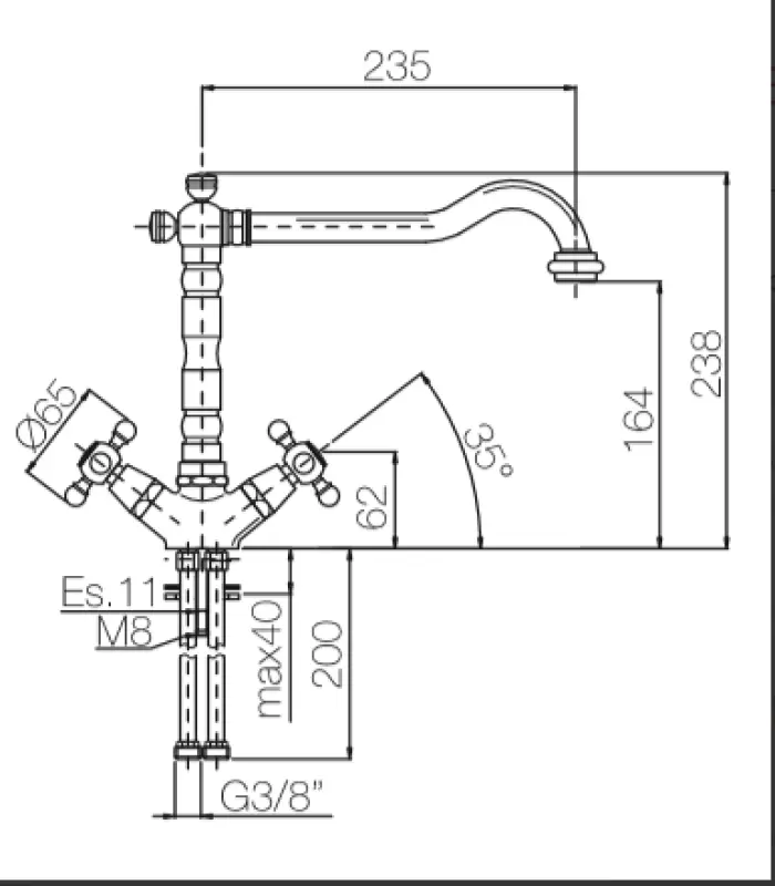 ACTIE Combinatieset nostalgische mat zwarte keukenkraan met Granitemy Tradition mat zwarte spoelbak 1208954641