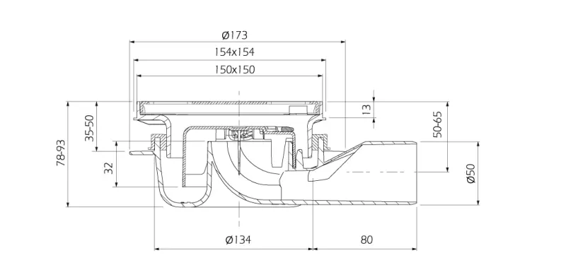 OUTLET Aquaberg vloerput 4016r