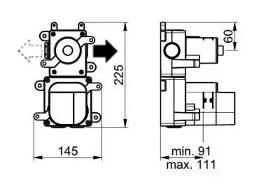 SB 316 AESTHETICS Round Inbouw thermostaatkraan met 1 uitgang / stopkraan PVD gun metal geborsteld 1208954896