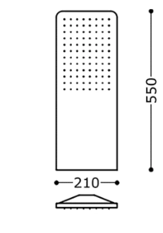Hoofddouche Tres Wand 21x55 cm Ronde Hoeken Mat Wit 29990307BM