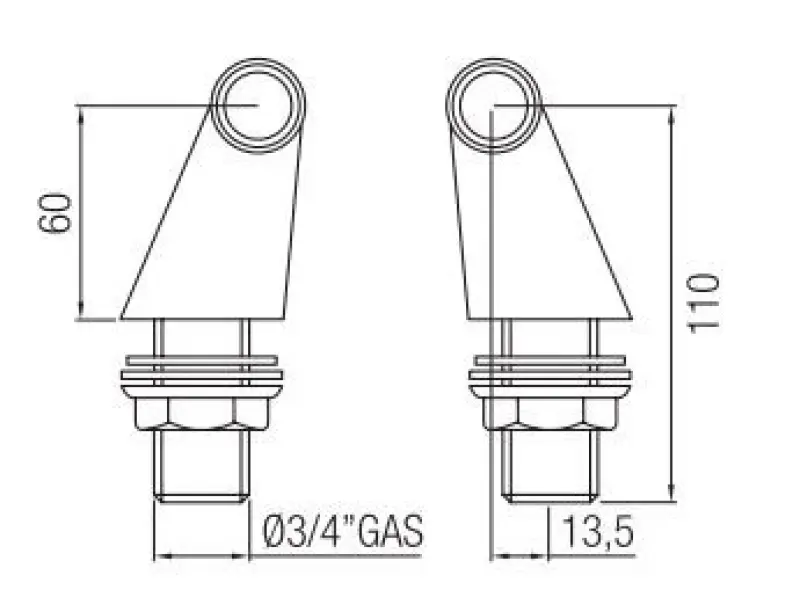 PB badkraanpoten voor op de badrand of tegelrand  nostalgisch rvs 1208954990