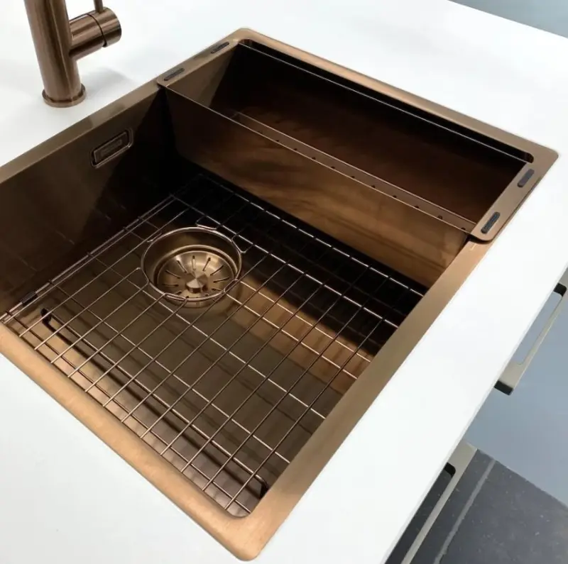 Lorreine spoelbak bodemrek PVD copper koperen gootsteen rek 50x40cm 1208955094