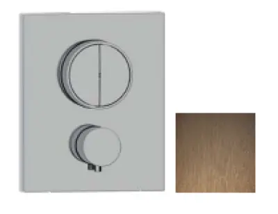 SB Push Square Inbouw thermostaatkraan met drukknop omsteller en volumeregelaar PVD koper 1208955128