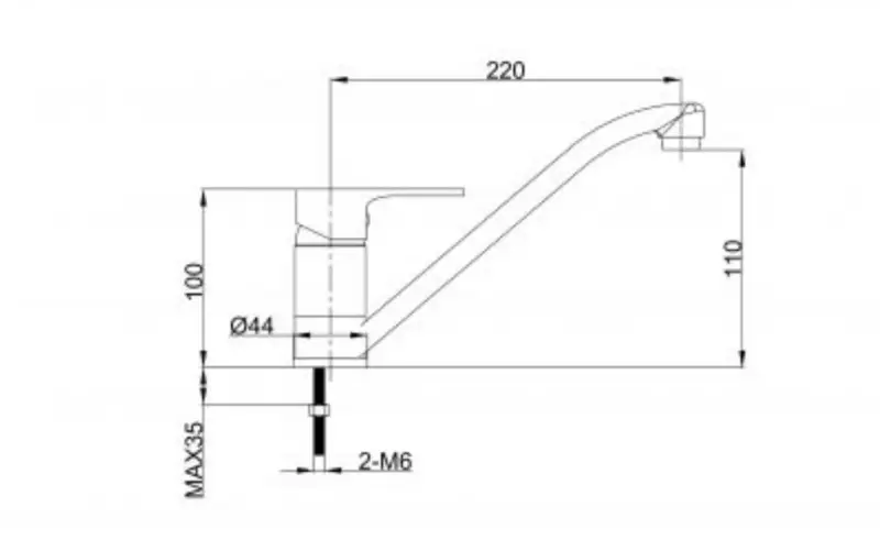 Aquadesign Lyon eenhendel keukenmengkraan RVS