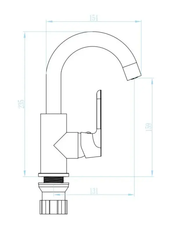 Aquadesign Tours Round eenhendel wastafelmengkraan mat wit