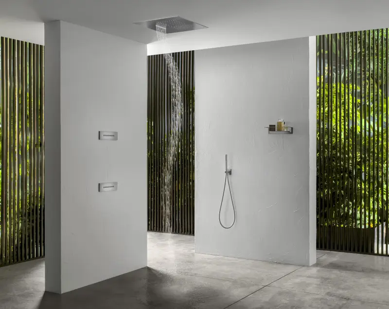 SB Square 316 Regendouche inbouw met golf spray 38x38cm PVD goud 1208955325