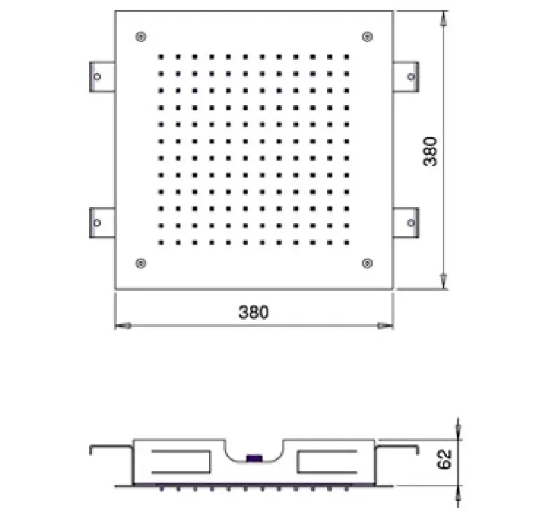 SB Square 316 Regendouche inbouw 38x38cm PVD gun metal 1208955329