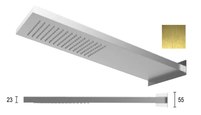 SB Square 316 Regendouche met muuraansluiting hoofddouche PVD goud 1208955334