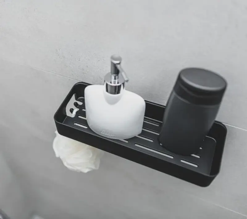 Aquadesign Shower vrijhangende douchekorf doucherekje of douchebakje mat wit 29x10cm