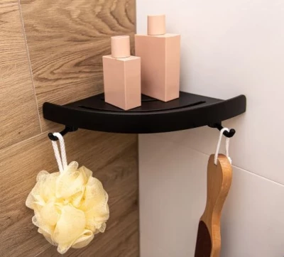 Aquadesign Shower hoek douchekorf hoekdoucherekje of hoekdouchebakje mat wit 24cm