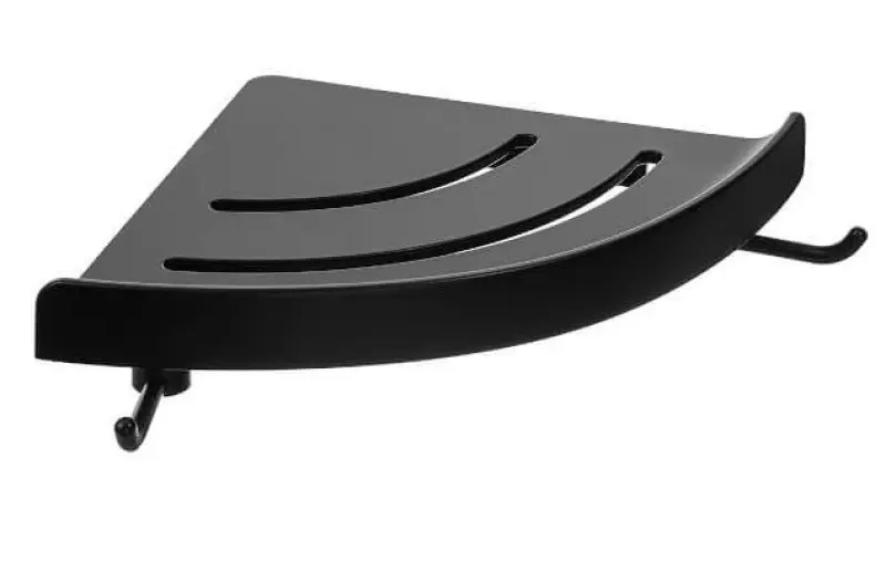 Aquadesign Shower hoek douchekorf hoekdoucherekje of hoekdouchebakje mat zwart 24cm