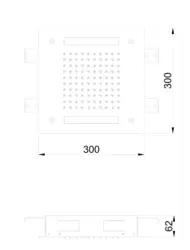 SB Easy  Regendouche inbouw 30x30cm Mat Zwart met verlichting 1208955439