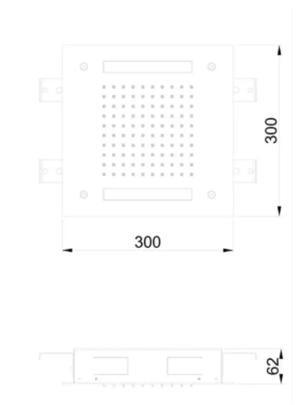 SB Easy  Regendouche inbouw 30x30cm Mat Zwart met verlichting 1208955439