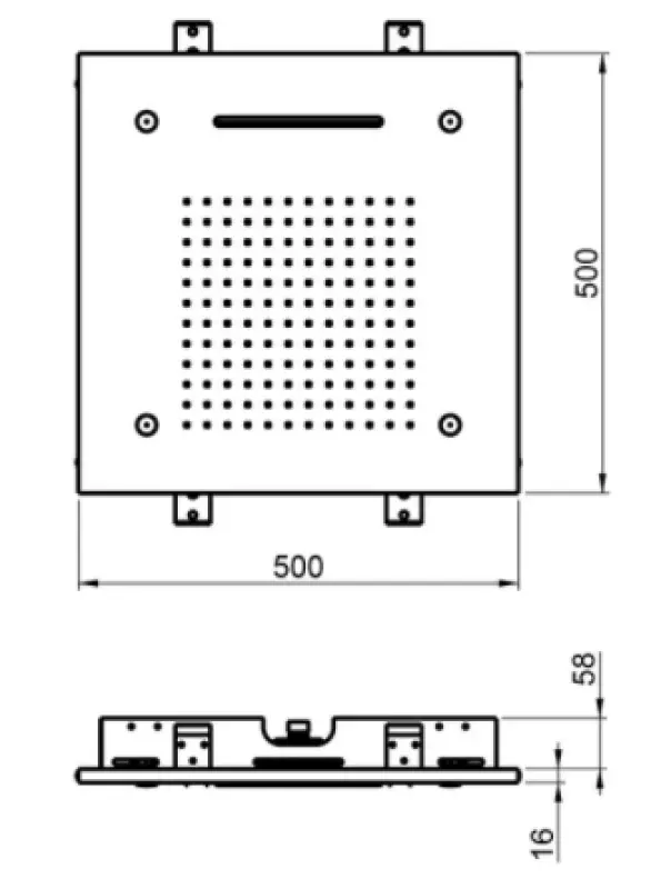 SB Chromotherapy inbouw Regendouche met 3 straalsoorten 50x50 cm volledig RVS 1208955444