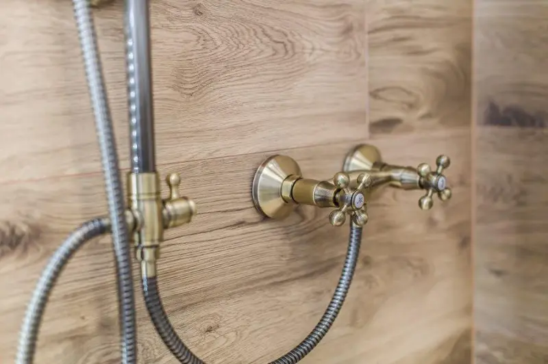 Aquadesign Marseille klassieke opbouw douchekraan met sterknoppen Brons inclusief handdoucheset