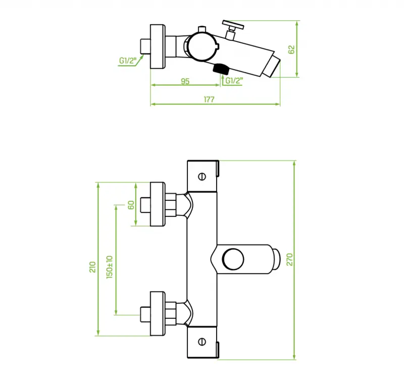 Aquadesign Nancy badkraan thermostaat chroom