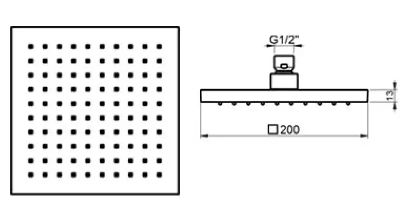 SB Rubinetterie Regendouche Eco Air waterbesparende vierkant regendouche mat wit 20x20cm 1208955527