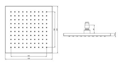 SB Rubinetterie Regendouche Eco Air waterbesparende vierkant regendouche mat wit 25x25cm 1208955529