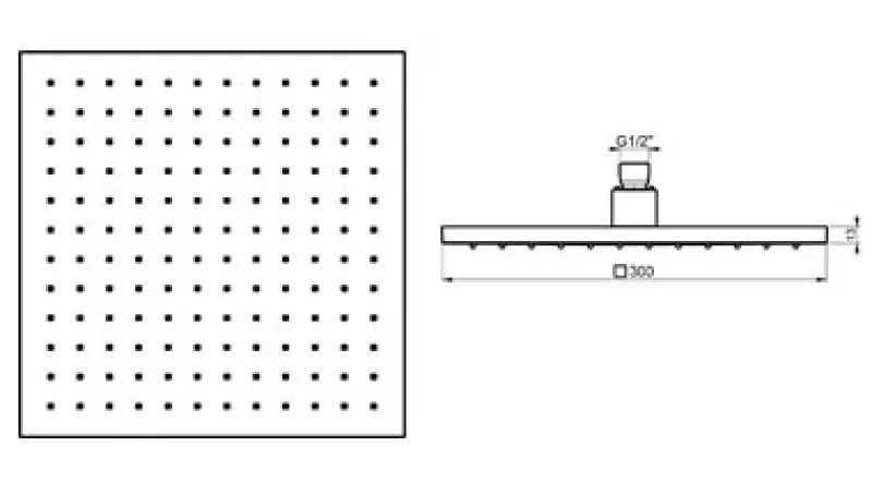 SB Rubinetterie Regendouche Eco Air waterbesparende vierkant regendouche mat wit 30x30cm 1208955531