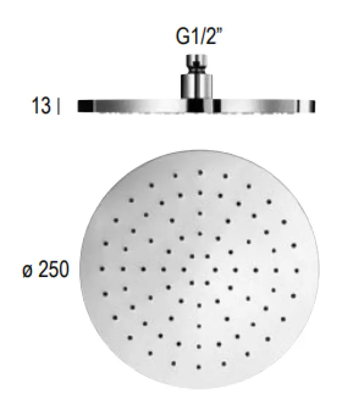 SB Round Messing Regendouche hoofddouche 25 cm Mat Wit 1208955610