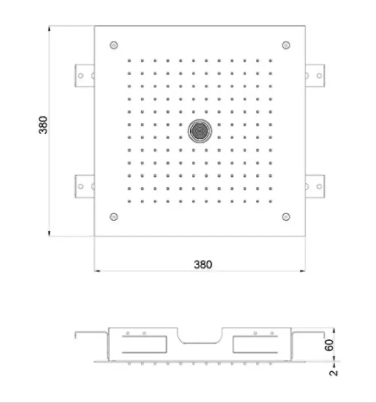 SB inbouw Regendouche plafond met icicle straat 38x38cm volledig RVS 1208955633
