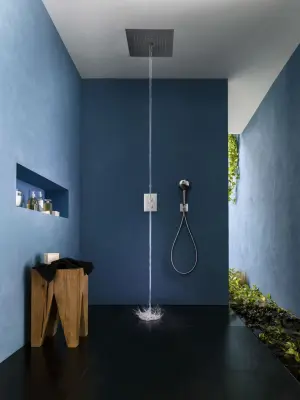 SB inbouw Regendouche plafond met icicle straat 38x38cm Mat Zwart 1208955634