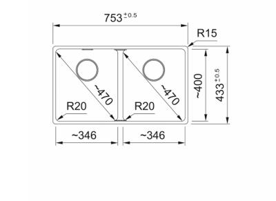 Franke Maris MRG 220/120-35-35 Black edition dubbele spoelbak 