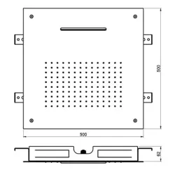 SB Square XL Regendouche inbouw 2-straals Mat Zwart 1208955767