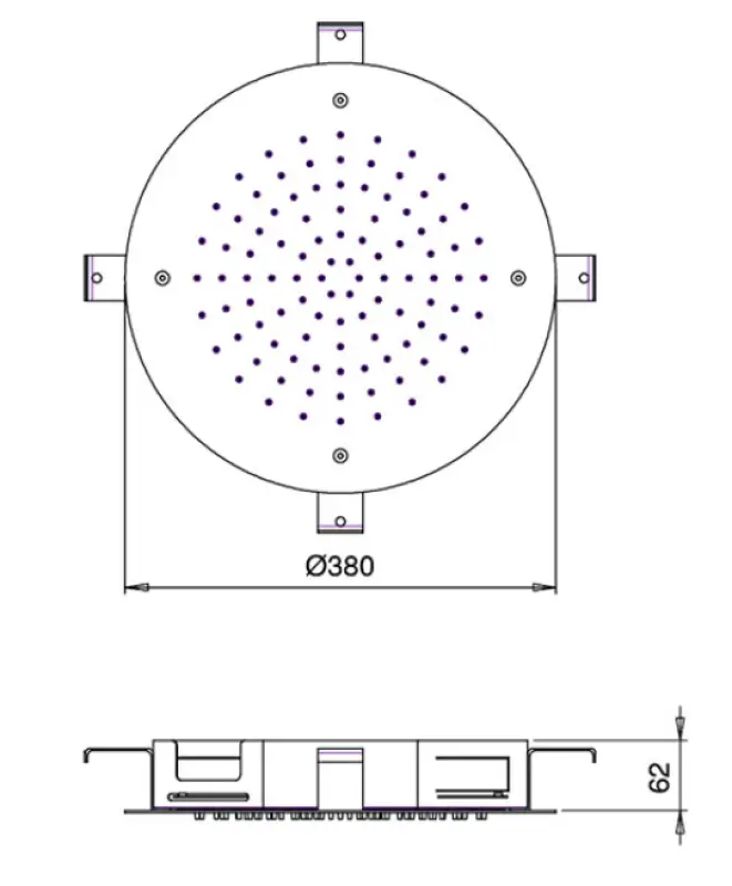 SB Round Temptation Regendouche inbouw 38 cm volledig RVS 1208955798