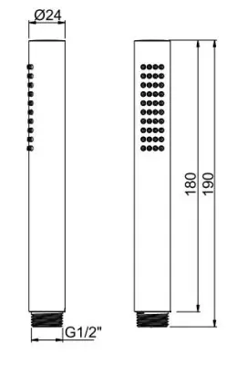 SB Rubinetterie Universale staafhanddouche messing mat zwart 1 straalsoort 1208955826