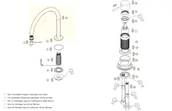 Waterevolution Flow 2-gats wastafelkraan met hoge U 200mm uitloop Light Gold T1122UWGE