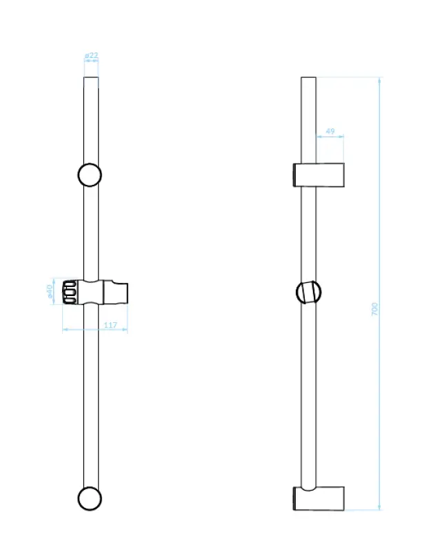 Aquadesign Tours glijstang mat zwart