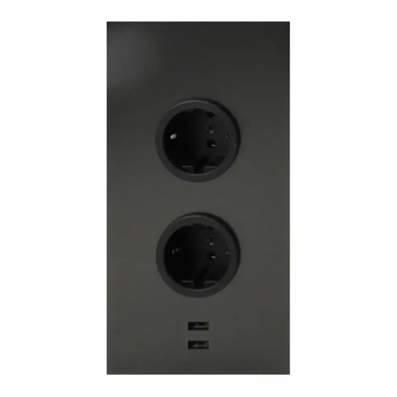 Indux Corner Еnergiezuil met 2 stopcontacten Penaarde en 2 x USB-lader Gun metal 1208955890