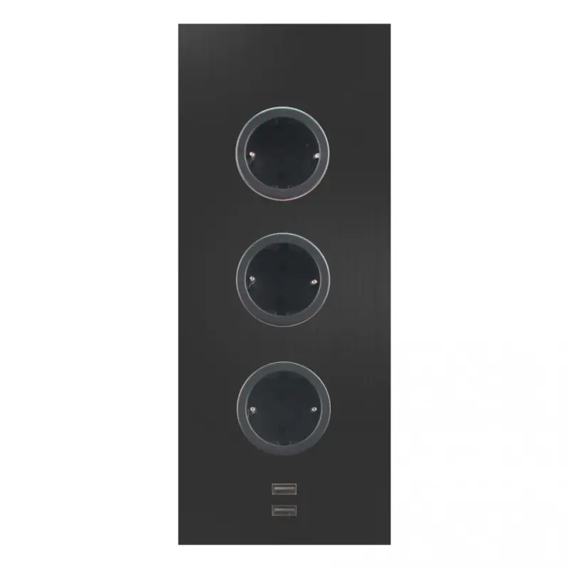 Indux Corner Еnergiezuil met 3 stopcontacten Randaarde en Dubbele USB-A&C-lader Zwart 1208955899