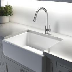 Quadri Leeds keukenmengkraan met uittrekbare douche met 2 standen geborsteld staal 1208955909