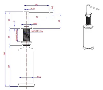 Quadri Swindon Luxe Inbouw Zeepdispenser chroom van boven navulbaar 1208956049