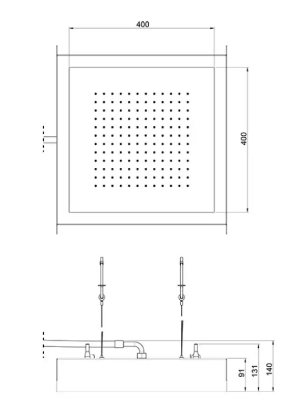 SB Rainbow Regendouche inbouw verdiept in plafond met chromotherapy verlichting volledig RVS 1208956230